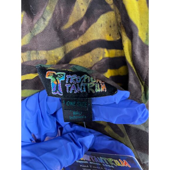 Women’s tropical tantrum one size hand painted batik jacket reversible NWT - Picture 4 of 7